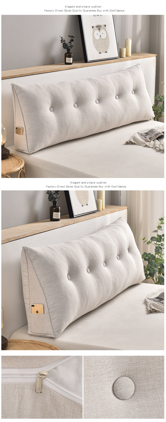 Cojín Triangular de Algodón y Lino Desmontable para Cabecera de Cama - Image 15