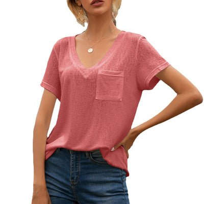 Blusa Casual Holgada con Escote en V y Bolsillos - Image 10