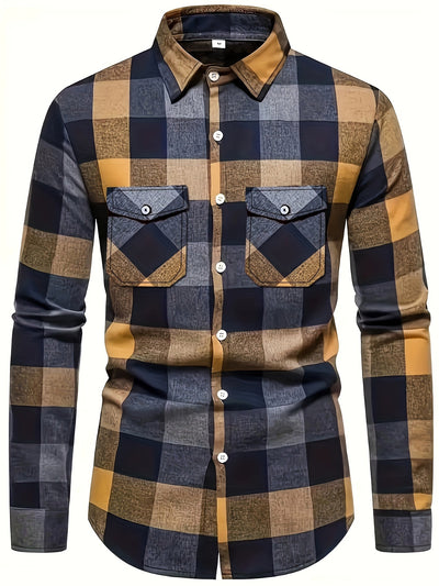 Camisa de Manga Larga con Solapa Elegante para Hombre - Image 10