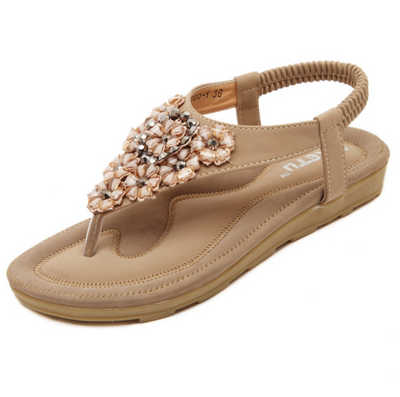 Sandalias Planas para Mujer con Strass Floral - Tallas Grandes Verano - Image 7
