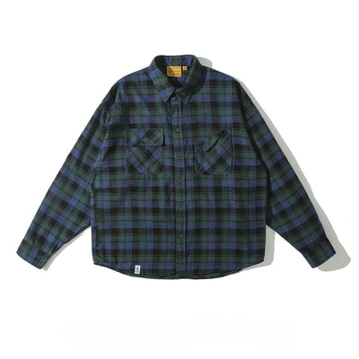 Camisa Cuadriculada Retro para Hombre con Manga Larga y Corte Holgado - Image 4
