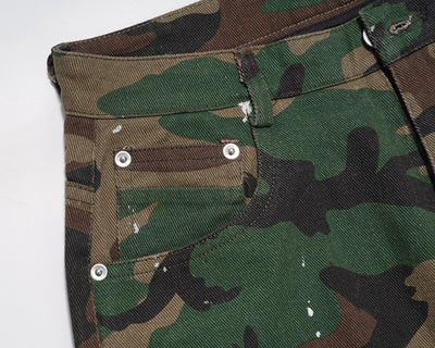 Pantalón de Trabajo Retro Camuflado Cintura Alta Recto Holgado - Image 16