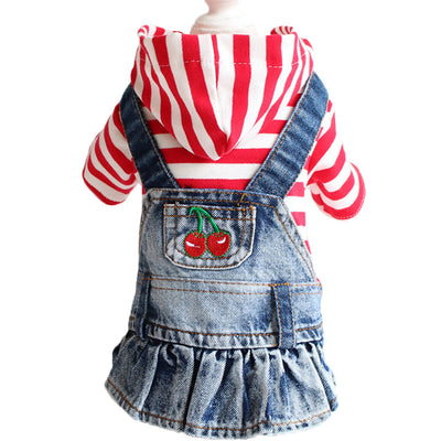 Falda Denim a Cuadros con Bordado de Cachorro Teddy para Primavera y Otoño - Image 12