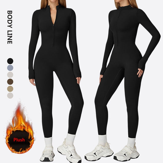 Pantalones Térmicos Ajustados con Cintura Fruncida y Forro Polar