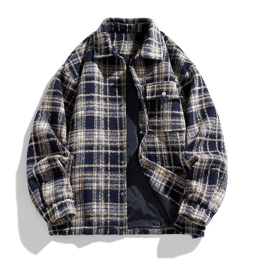 Camisa Casual a Cuadros Estilo Retro Americano para Hombre - Image 4