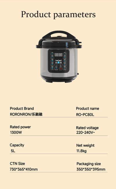 Olla a Presión Eléctrica de 8L con Sartén Antiadherente - Image 16