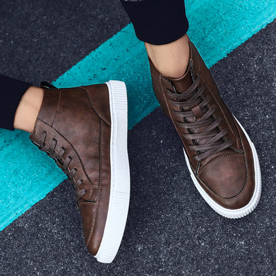 Zapatillas Altas de Cuero Estilo Coreano - Image 13