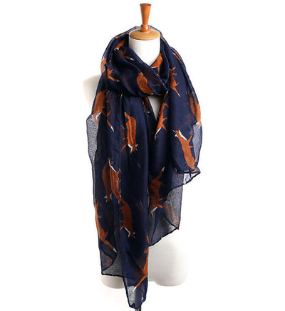 Bufanda Otoño Invierno Estilo Coreano con Patrón Animal Zorro - Image 9
