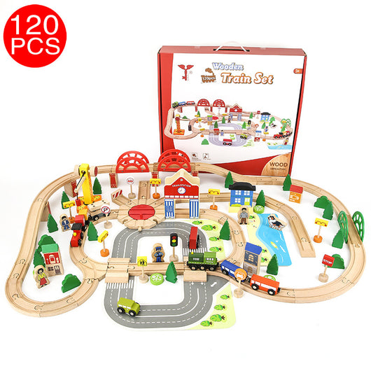 Set de 120 Piezas de Vías de Tren de Madera para Niños - Image 8