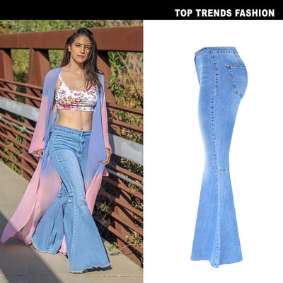 Pantalones Denim Acampanados de Pierna Ancha - Image 11