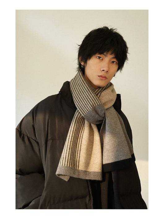 Bufanda Reversible a Rayas con Bloques de Color - Calidez y Grosor Premium - Image 10
