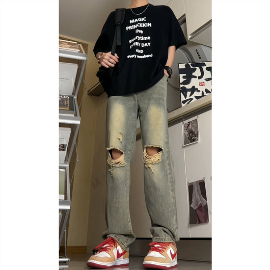 Jeans Vintage Lavados para Hombre - Estilo Retro Americano - Image 7
