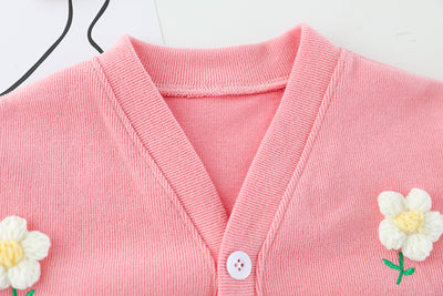 Conjunto de Tres Piezas con Cardigan de Cuello Muñeca para Niñas - Image 37