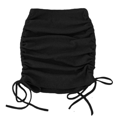Falda Plisada Elástica con Cordón Lateral en Hilo Tejido - Image 3