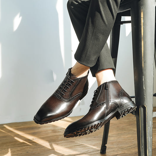 Botas de Cuero Vintage para Hombre Caña Media - Image 3