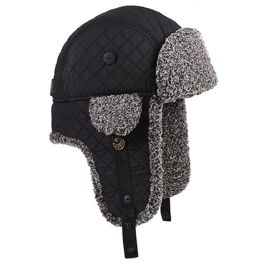 Gorro Térmico Lei Feng Hombre Patrón Cuadros Terciopelo Premium - Image 2