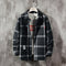Camisa Cuadriculada Hombre Manga Larga Estilo Coreano Moderno
