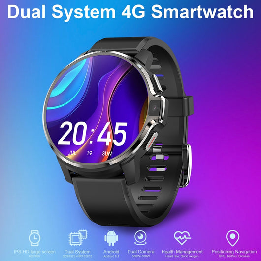 Reloj Inteligente 4G con Localizador, Monitor Cardíaco y Pantalla Grande Dual