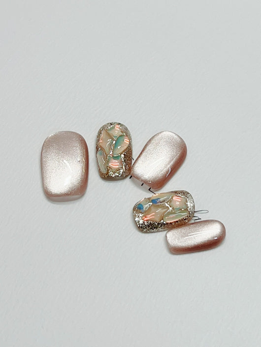 Uñas Postizas Efecto Ojo de Gato - Diseño Artesanal Premium Otoño Invierno - Image 6