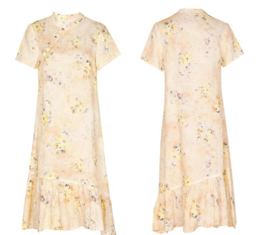 Vestido Cheongsam Literario Mejorado con Cuello Mao y Estampado para Mujer - Image 14