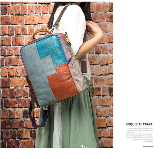 Mochila Étnica Patchwork Multicolor para Hombre - Image 8
