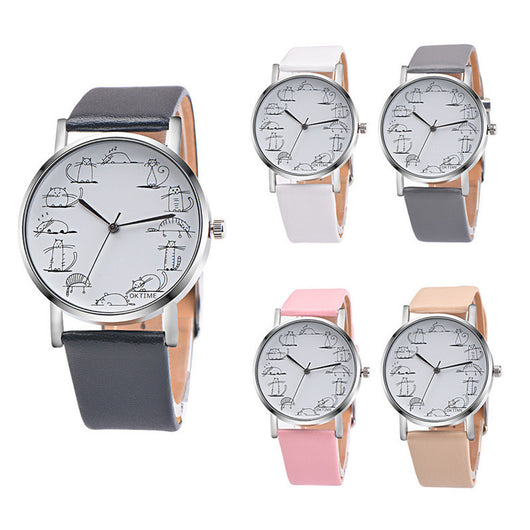 Reloj Infantil Gato Adorable con Patrón de Corazones para Niñas - Image 2