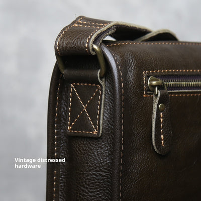 Bolsa Bandolera de Cuero Genuino para Hombre Hecha a Mano - Image 10
