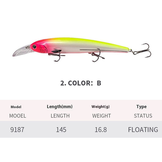Señuelo Flotante de Lengüeta Profunda para Pesca en Agua Salada - Image 7