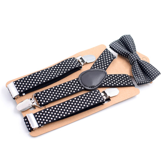 Conjunto de Corbatín Y de Tres Clips para Niños con Tirantes Ajustables