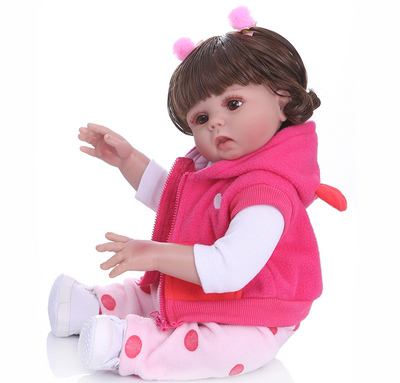 Muñeca Reborn Bebé de 49cm con Cabello Rizado y Cuerpo de Silicona Completa - Image 6