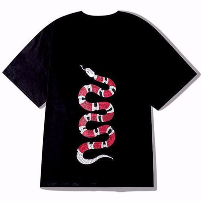Camiseta Básica Cuello Redondo Bordado Serpiente - Talla Grande Hombre - Image 4