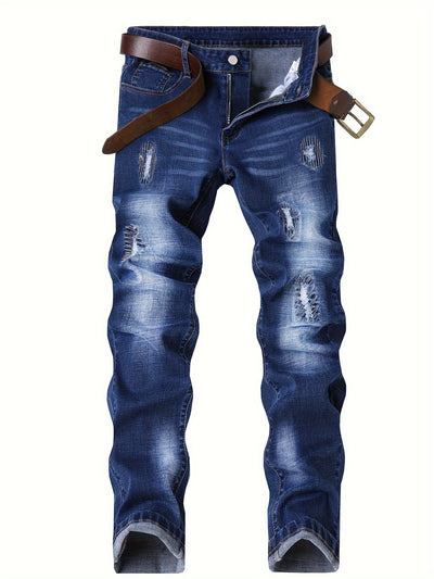 Pantalones Vaqueros Stretch Rotos con Detalles Bordados para Hombre - Image 12