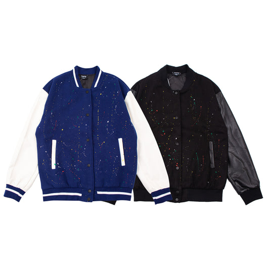 Chaqueta de Béisbol Hombre con Mangas Estampadas Efecto Tinta