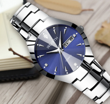 Reloj Luminoso de Acero Tungsteno para Pareja - Resistente al Agua con Calendario - Image 11