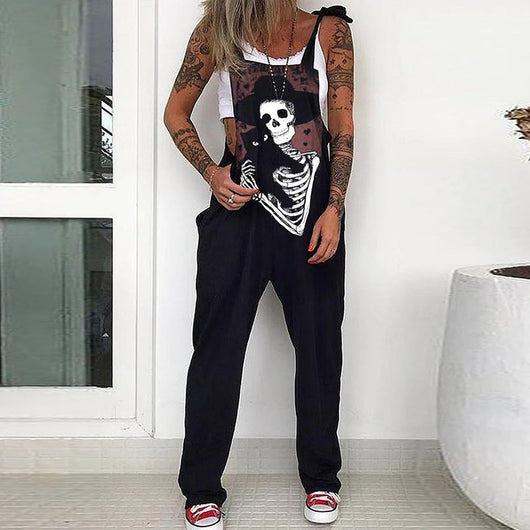 Overol Estilo Urbano con Estampado Calavera para Mujer - Image 19