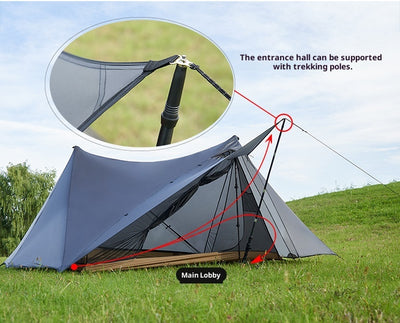 Tienda de Campaña Ultraligera Impermeable de Doble Pared con Estructura Autoportante - Image 13