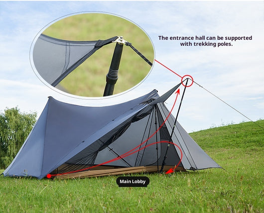 Tienda de Campaña Ultraligera Impermeable de Doble Pared con Estructura Autoportante - Image 13