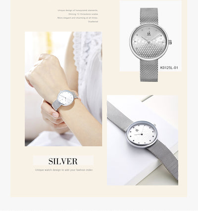 Reloj de Miel Creativo para Mujer Dorado y Plateado - Image 5