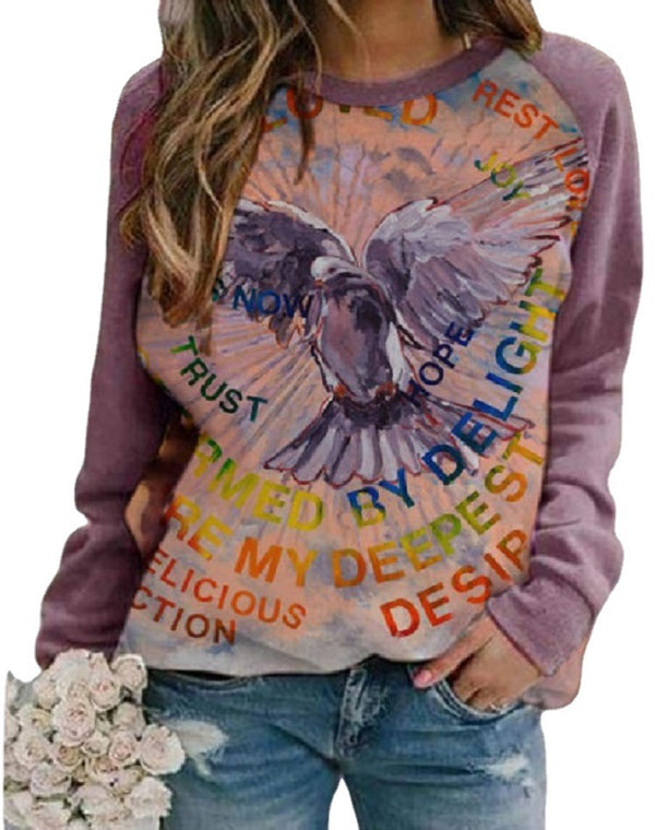 Sudadera Manga Larga Cuello Redondo para Mujer