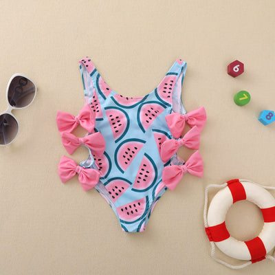 Traje de Baño Niña Estampado Sandía con Moño - Image 13