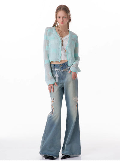 Jeans Rectos de Talle Alto con Detalle de Moño - Image 25
