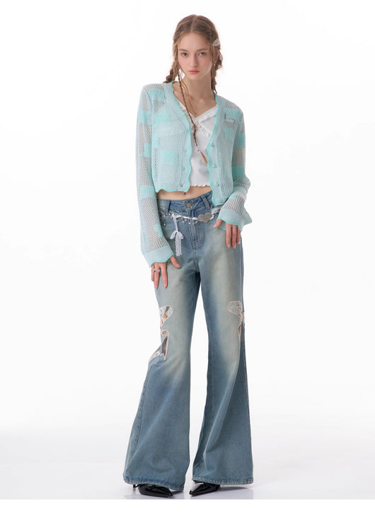Jeans Rectos de Talle Alto con Detalle de Moño - Image 25