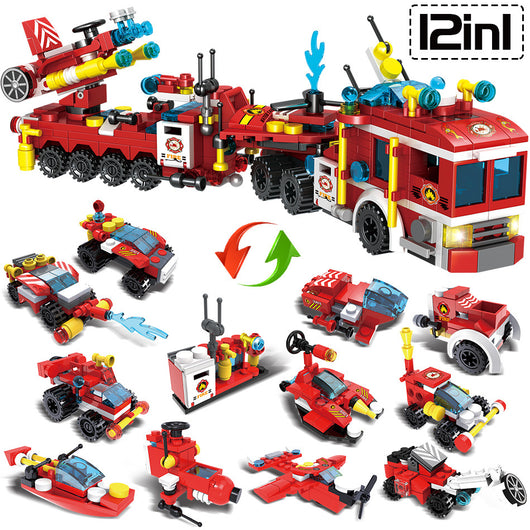 Bloques de Construcción Bomberos 12 en 1 - Juguete Educativo de Ensamblaje - Image 10