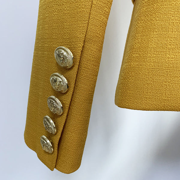 Chaqueta de Moda con Hebilla de León Metalizada y Ajuste Slim