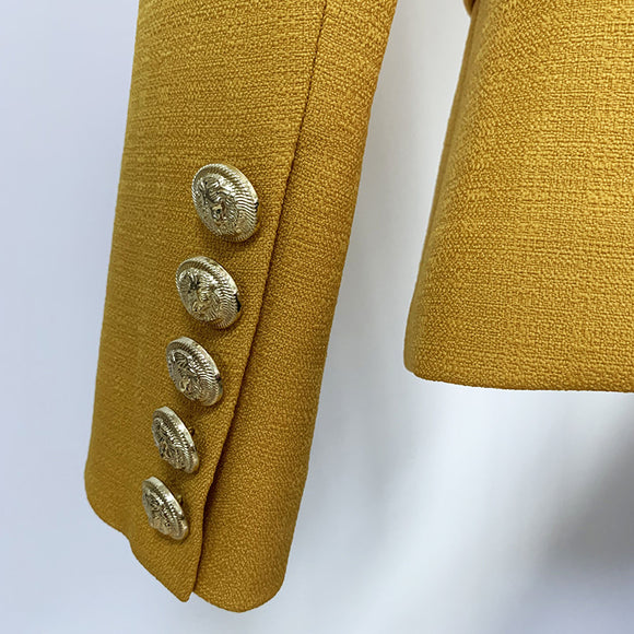 Chaqueta de Moda con Hebilla de León Metalizada y Ajuste Slim