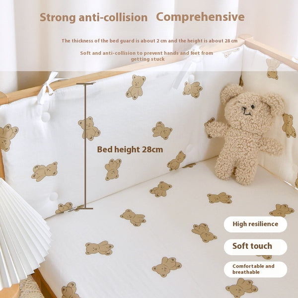 Barrera de Cama para Bebé en Algodón Gasa - Protección Suave Recién Nacido