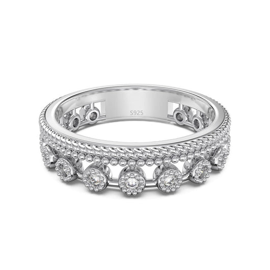 Anillo Cerrado Doble Fila Estilo Bosque de Diamantes - Image 5