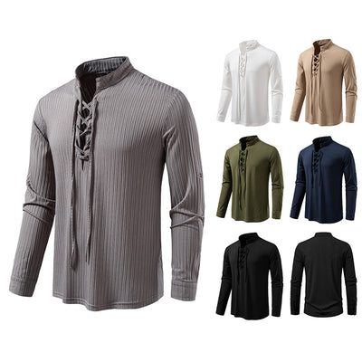 Playera Casual de Manga Larga con Cordón Ajustable para Hombre - Image 3
