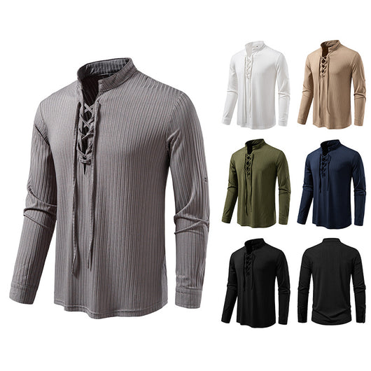 Playera Casual de Manga Larga con Cordón Ajustable para Hombre - Image 3