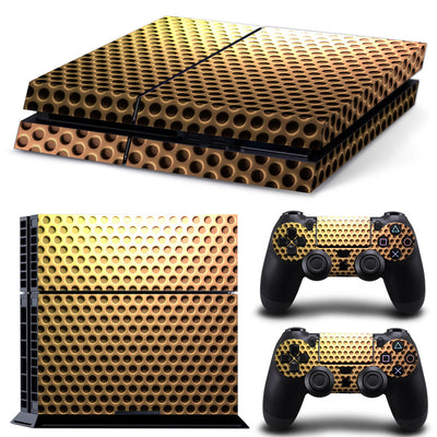 Camouflage skin set for PS4 console and two controllers, featuring a green, brown, and black textured pattern. - Image 5